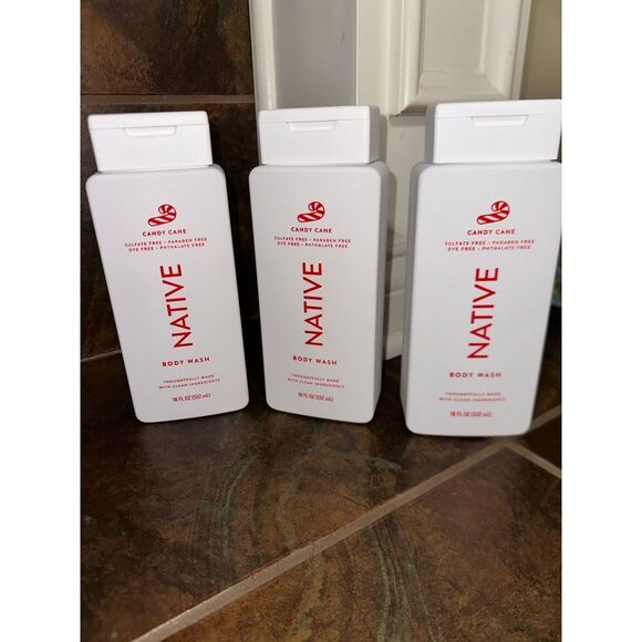 New bundle 3 full bottles Native Body Wash  Candy Cane - 18 FL OZ L8 - Picture 1 of 6